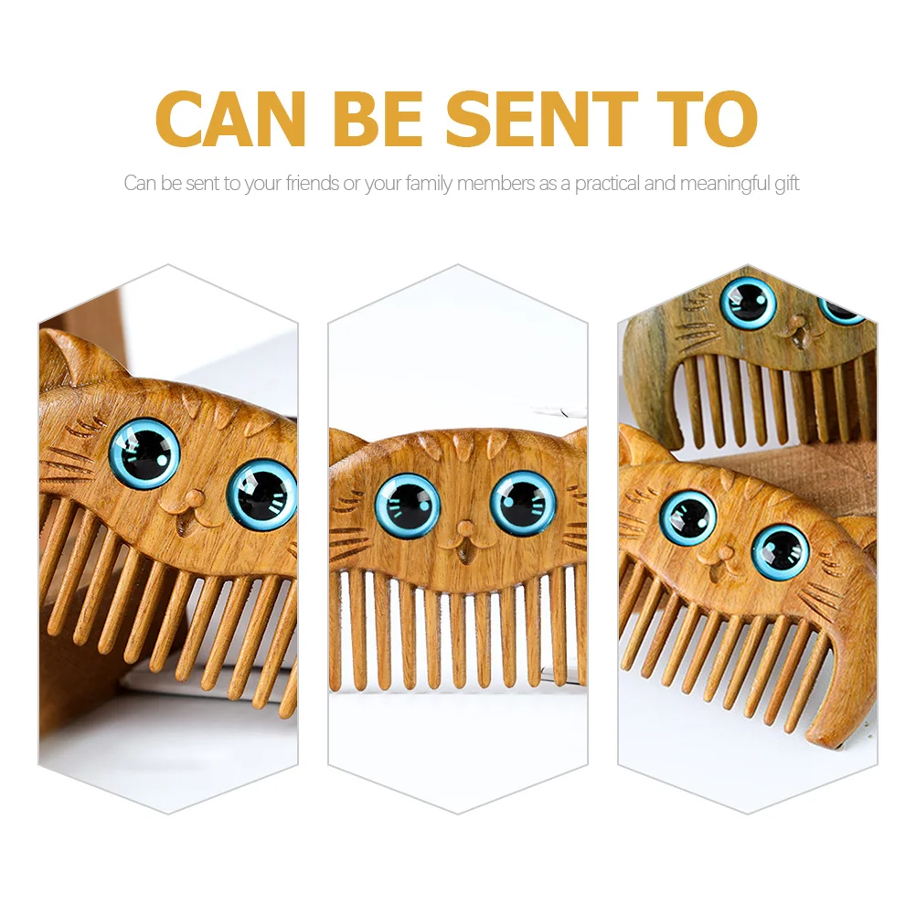 

2 шт. антистатические деревянные расчески для волос, массажная расческа из зеленого сандалового дерева, расческа для бороды, легкая портативная дорожная щетка, щетка для волос