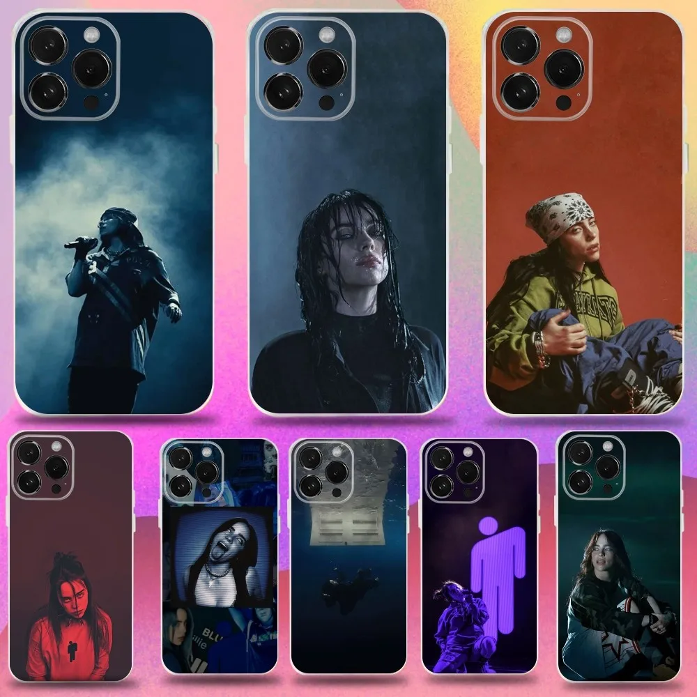 

B-BillieS Singer Phone Case For iPhone 16,15,14,13,12,11 Pro,Max,Plus,X,XS,XR,SE,Mini Transparent Silicone Soft
