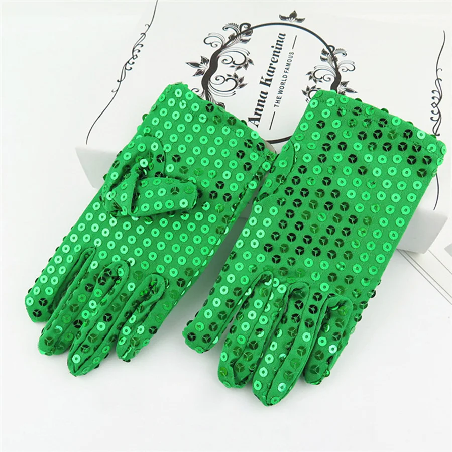 1 pair of children's high elasticity sequin gloves, dance competition, dance performance, party performance, exquisite children'