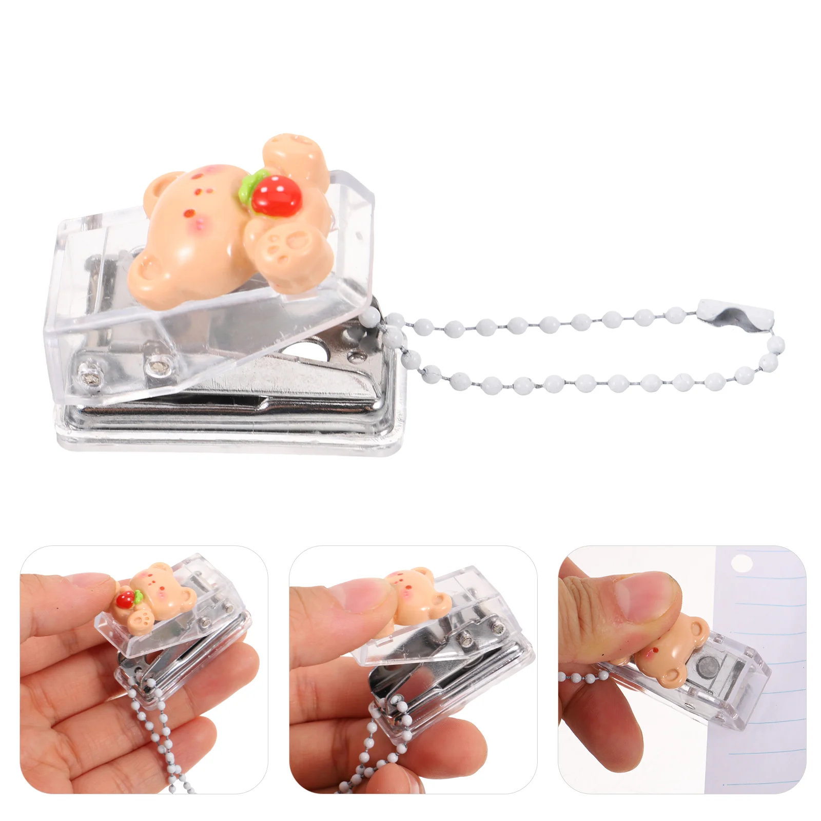 

Handbook Punching Machine Key Fob Single Hole Cartoon Puncher for Paper Manual Loose Leaf Plastic Office