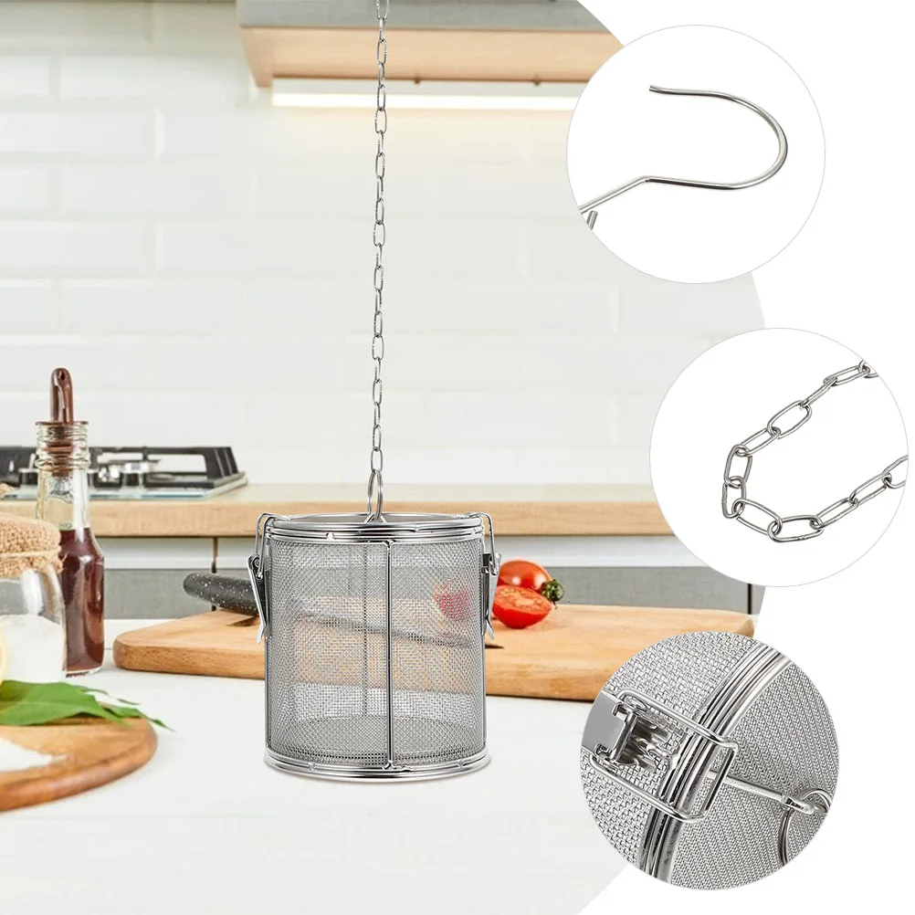 

Stainless Steel Seasoning Infuser Pot Stewed Strainer Leakage Proof Hook Chain Design for Cooking Brine Soup Grease Seafood