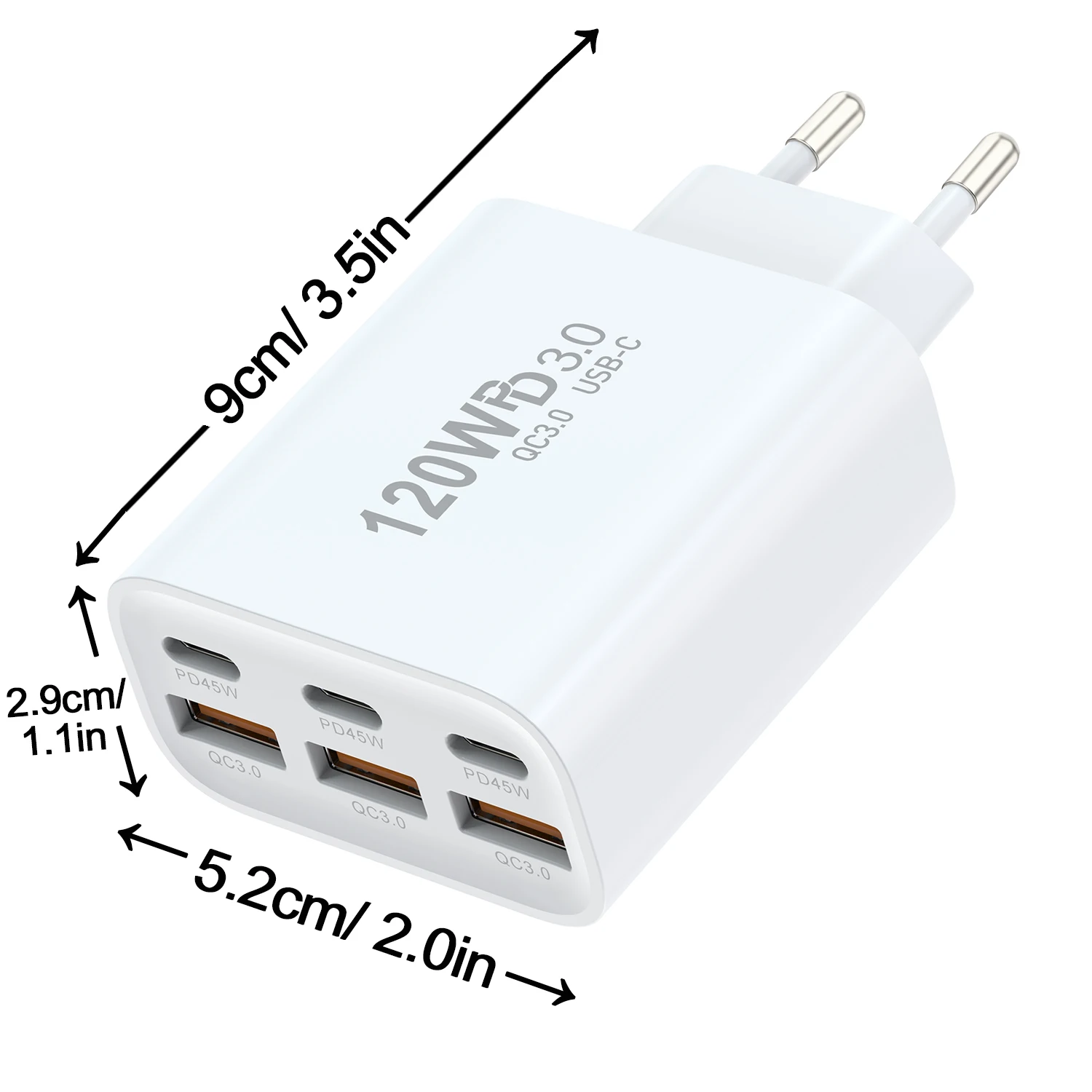120W Multi Port USB Type C Quick Fast Charger PD QC3.0 Wall Power Adapter EU AU US UK Plug For iPhone 17 16 15 14 Samsung Xiaomi