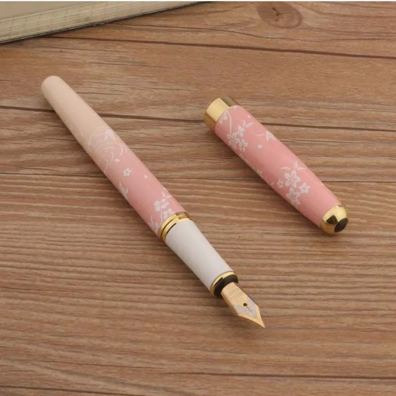 

1 шт. металлическая ручка-фонтан розово-золотистого цвета, канцелярские принадлежности для офиса и учебы (без чернил)