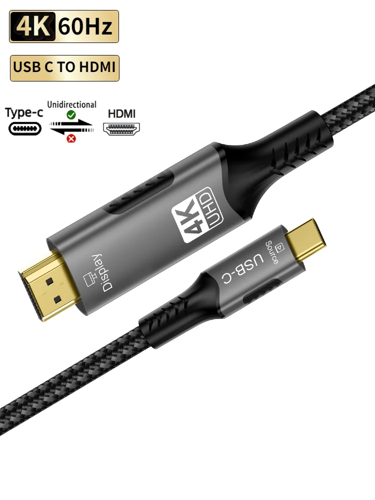 Kabel USB-C do HDMI 4K@60Hz dla Thunderbolt 3/4/5 MacBook Pro iMac iPad Pro, przewód Type-C do HDMI 2.0 — zdjęcie produktu 7