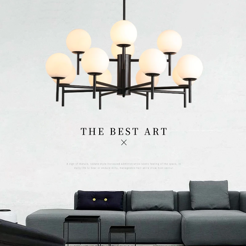 Modern LED Chandeliers Medieval Designer Study Room Bedroom Magic Bean Glass Ball Dining Room Chandelier Home Indoor Decor Lamps