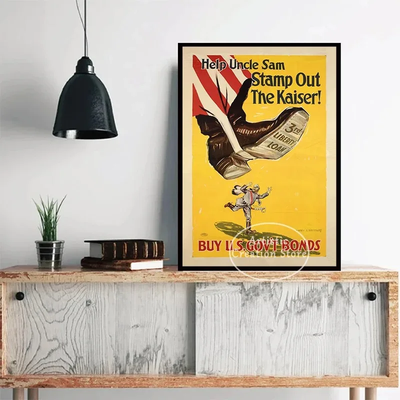 World War Vintage Poster USA Bonds War Weapons Week War Propaganda Series Prints Canvas Painting Study Room Living Home Decor