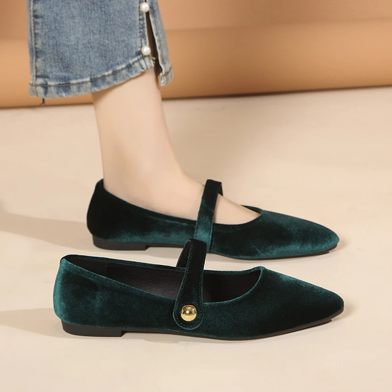 Neue, bequeme Damenschuhe mit quadratischem Absatz und spitzer Zehenpartie, modische und lässige flache Schuhe für Frühling und Herbst 2025 – Detail 7