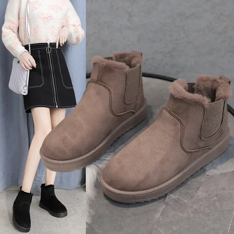 Snow Boots Women 2021 New Thick Velvet Large Size Winter Fashion Warmth one-step Short Boots Cotton Shoes Women\'s Cotton Shoesdr