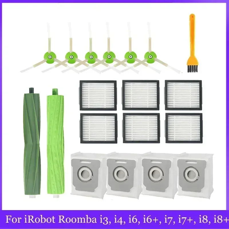 For iRobot Roomba i3,, i4, i6, i6+, i7, i7+, i8, i8+, E5, E6, E7,Vacuum Cleaner Part Hepa Filter Main Side Brush Replacement