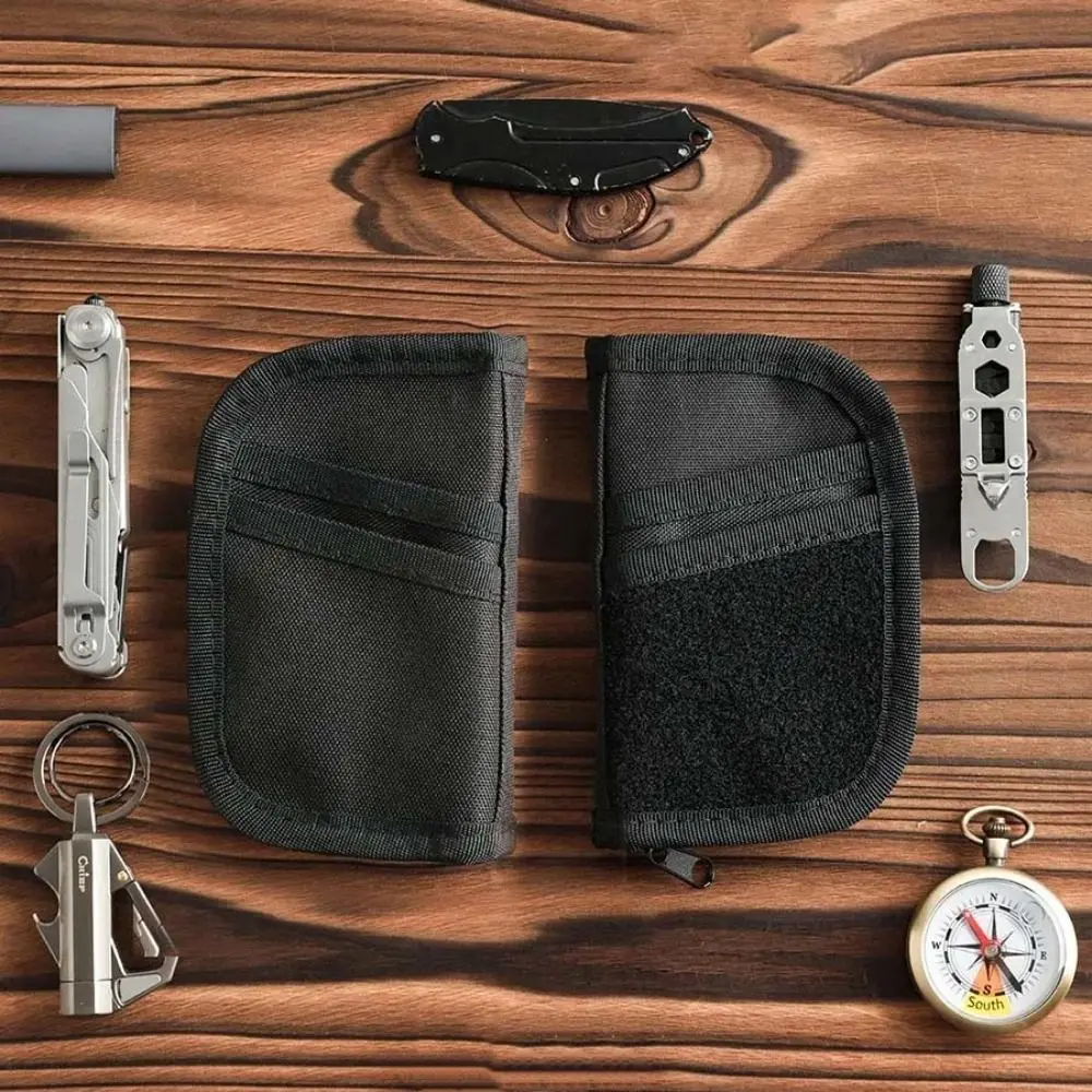 

7 Pockets Multifunctional EDC Tool Storage Bag Black Nylon Material Sundries Bag Universal Outdoor Daily Samll Gadgets