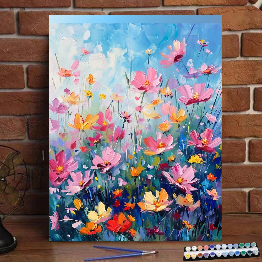 Painting By Number Brilliant wildflowers Landscape Digital Paint Handmade Adult Children Gift Wall Decoration By Art