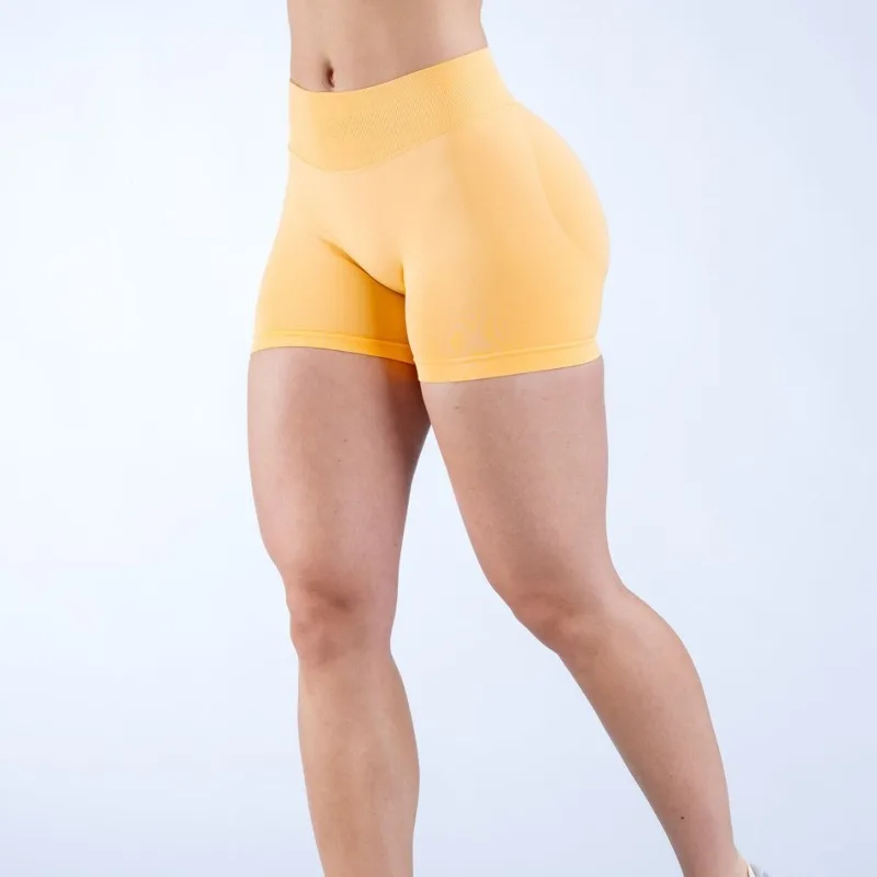 42-Color Seamless Yoga Shorts - Low Rise Scrunch Butt Lifting Gym Shorts (Nylon-Spandex Blend)