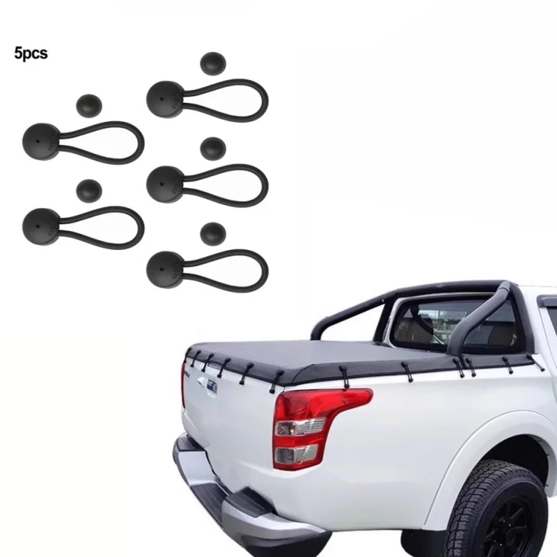 5PCS Bungee Shock Cord Clip With Knobs Pull Tie Down Tarp Canvas Knobs Ship Sail Accessories RV Trailer Camping Tents Awning