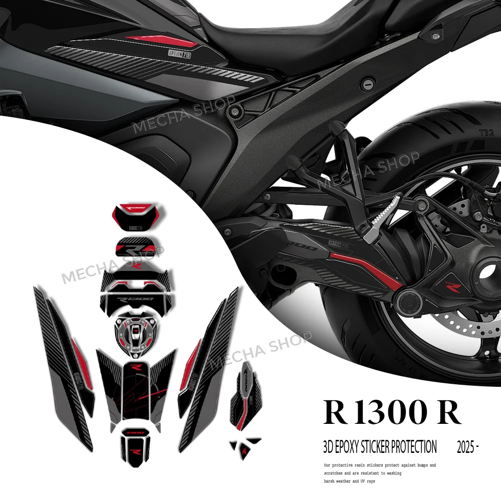 For R 1300 R 2025-2026 accessories 3D Epoxy Sticker R1300R Tank Pad Protector Motorcycle Decal