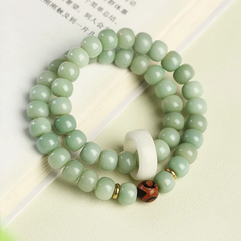 

Браслет-обруч из белого корня бодхи, мягкие вращающиеся ручные молитвенные бусы для женщин и мужчин, молитвенные четки, подарки