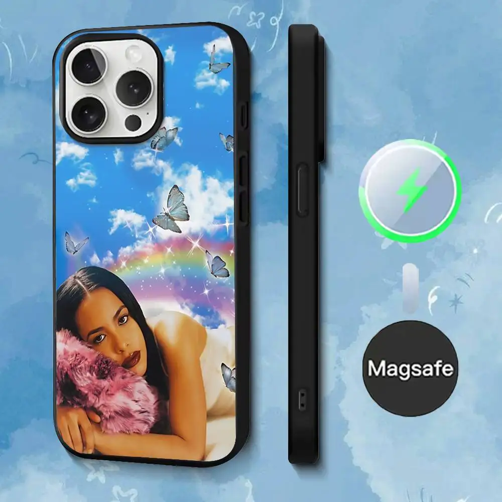 Coque de téléphone Singer A-AaliyahS hip pop pour iPhone 17,16,15,14,13,12,11,Pro,Max,Plus,Mini,SE4,E, chargement sans fil magnétique Magsafe