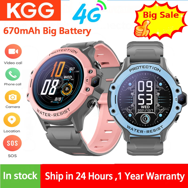 4G Kids Smart Phone Watch GPS LBS WIFI Location SOS Video Call Remote Monitor Waterproof Smartwatch Children Smart Watch