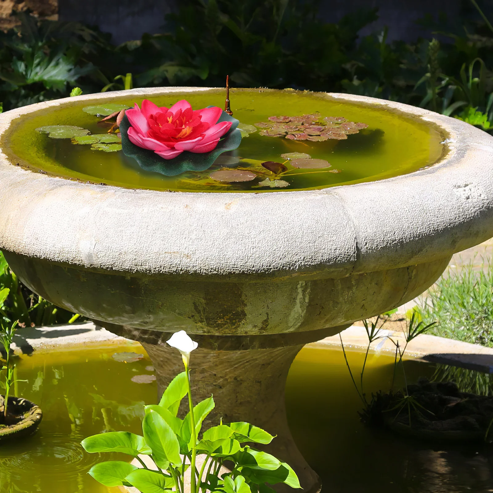 

5Pcs Artificial Floating Water Lily Lotus Eva Flowers Pond Decoration 10cm Red Yellow Pink Light Pink Floating Fake Lotus