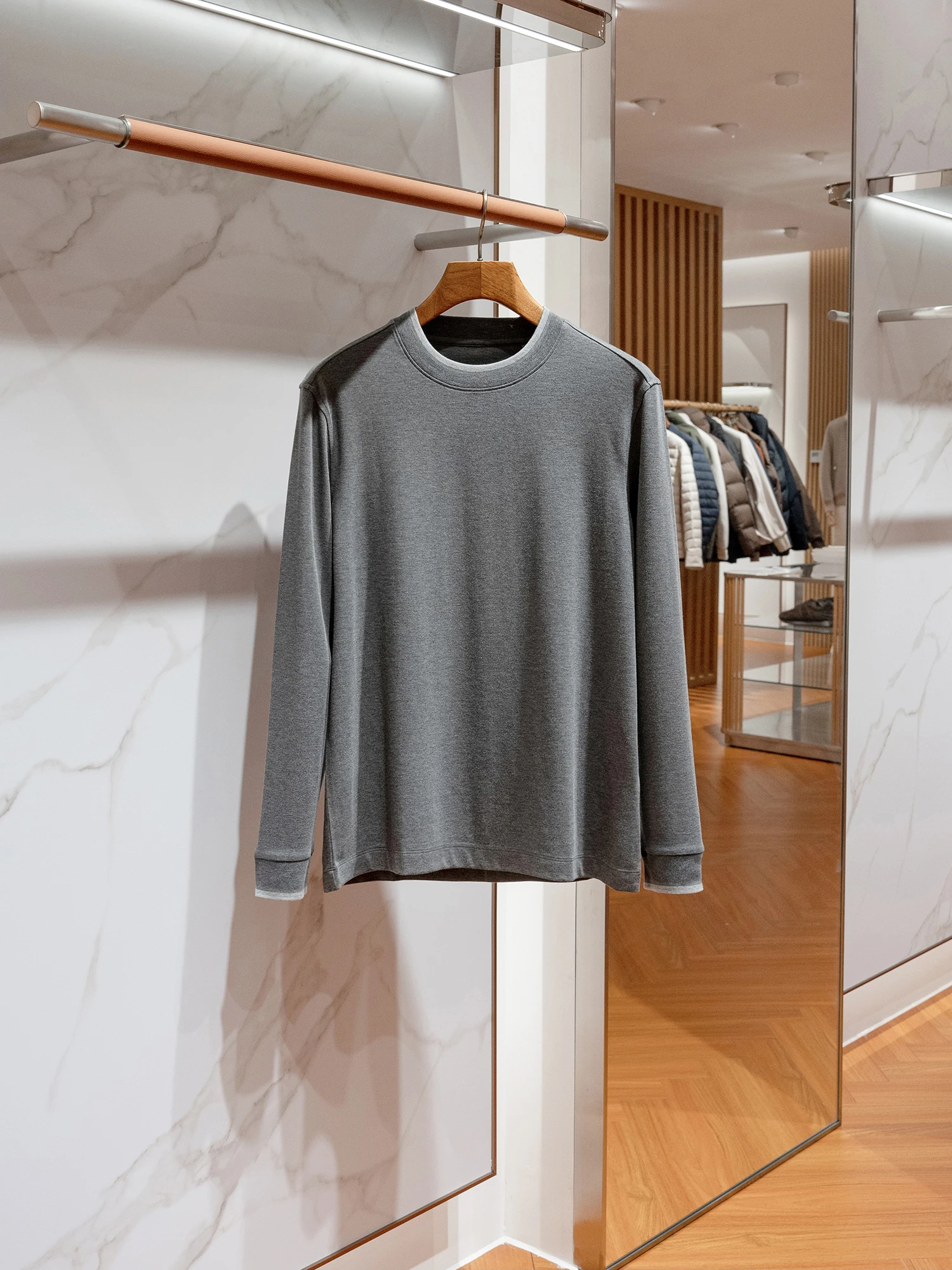 

Классическая футболка с круглым вырезом из ультратонкого модала и хлопка, комфортная мужская футболка-база