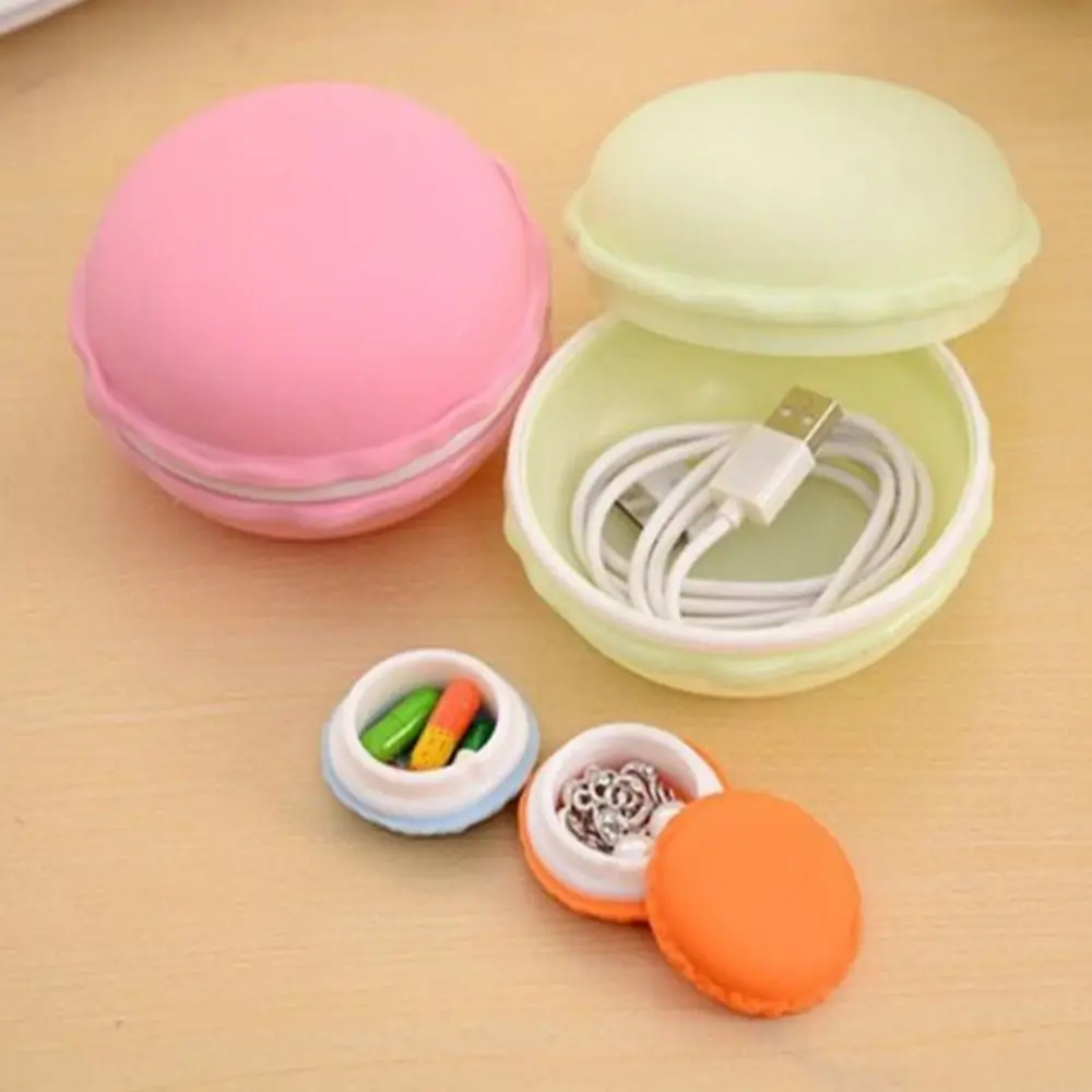

Fashion Candy Color Macaron Jewelry Box Round Dust-proof Mini Storage Box Moisture-proof Cute Medicine Box Travel Tool