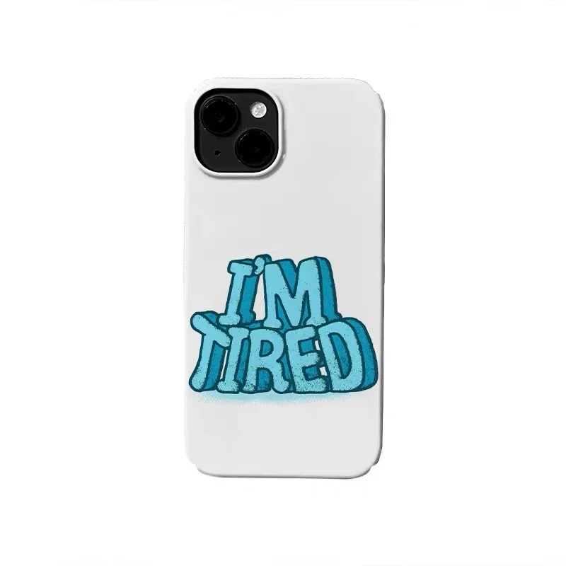

Ins Korean Blue Letters I'm Tired Case for IPHONE 17 16 ProMax 15 14 Plus 13 12 MINI 11 PRO 16Plus XR XS MAX Acrylic Phone Cover