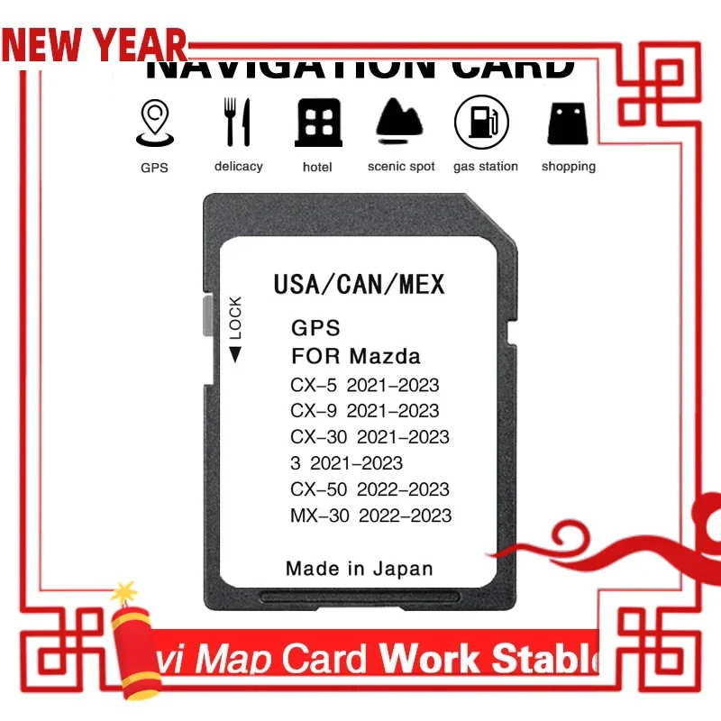 

2023 for Mazda 3 CX-5 CX-9 CX-30 MX-30 CX-50 GPS Update Maps Version Navigation System SD Card USA/CAN/MEX Sat Navi