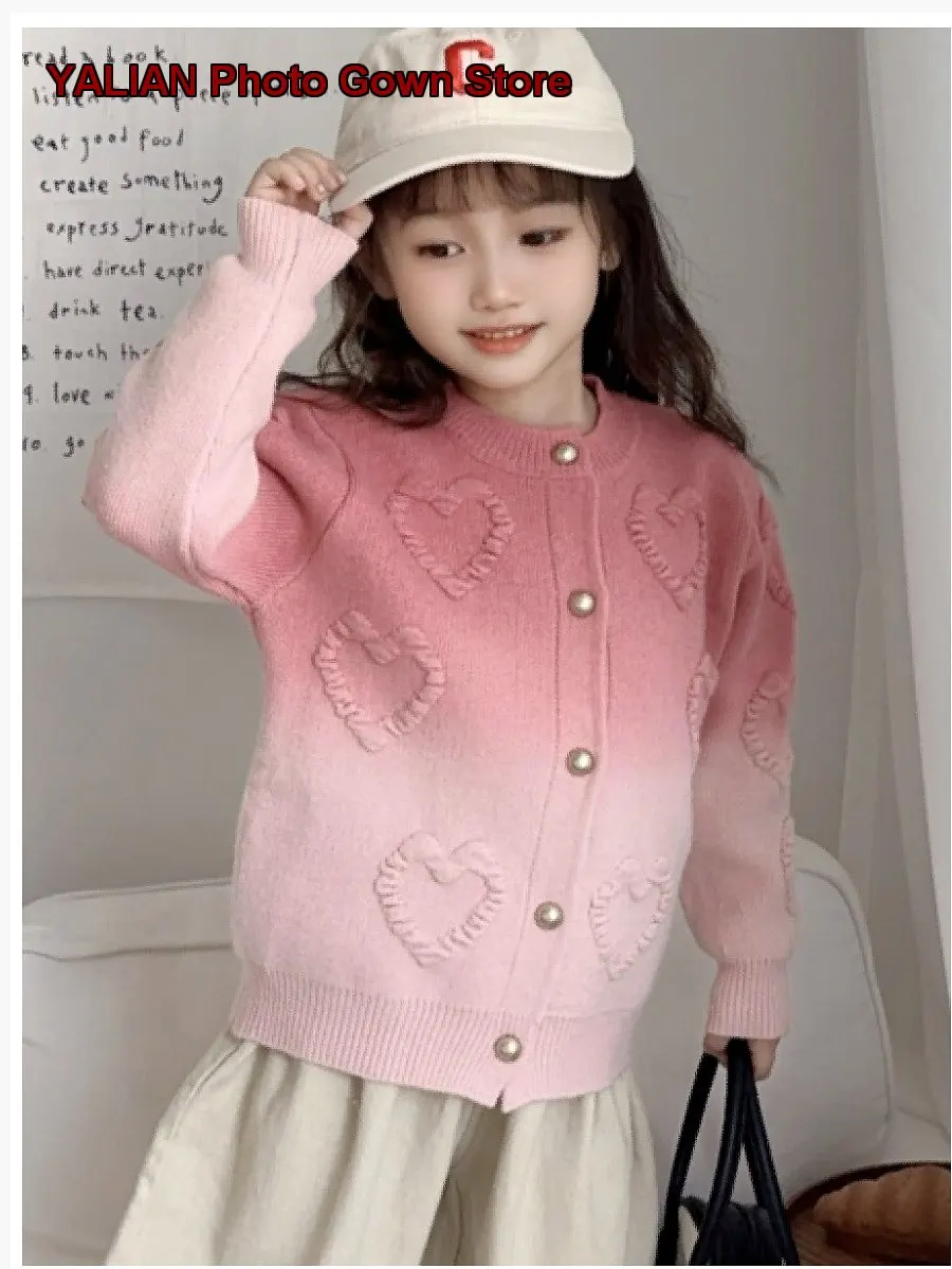Girls Spring Jacket 2026 Stylish Spring Autumn Children Early Spring Pullover Sweater Big Kids Older Kids