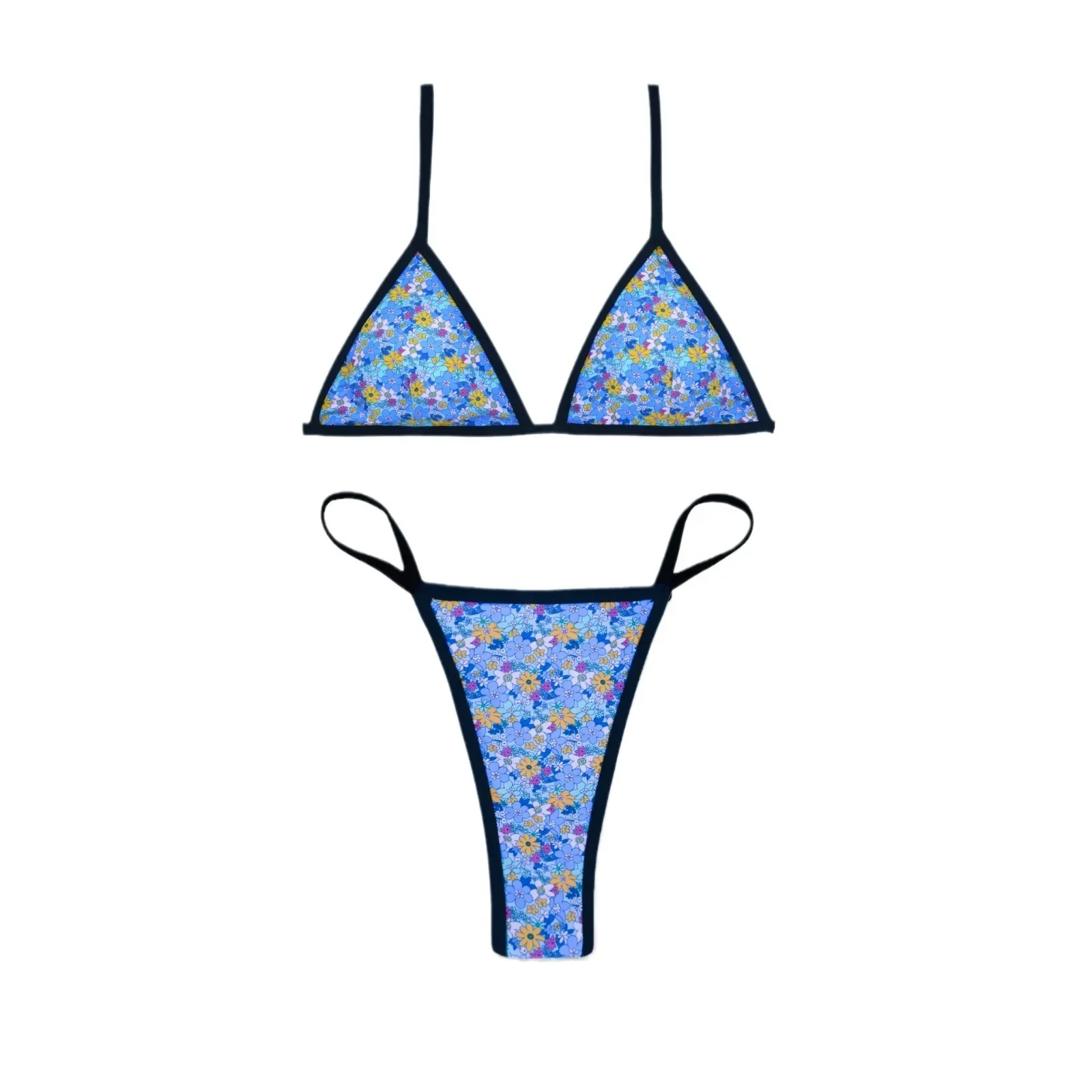 Sexy Brazilian Push Up Bikini Triangle Side String Bikinis Swimwear Women Striped Thong Bathing Suit Beachwear Biquini Swimsuit