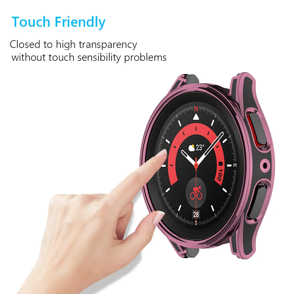 Чехол для Samsung Galaxy Watch 5 Pro 45 мм, защитный бампер для ПК, защитная пленка для экрана Galaxy Watch 4/5, 40 мм, 44 мм, защитный чехол