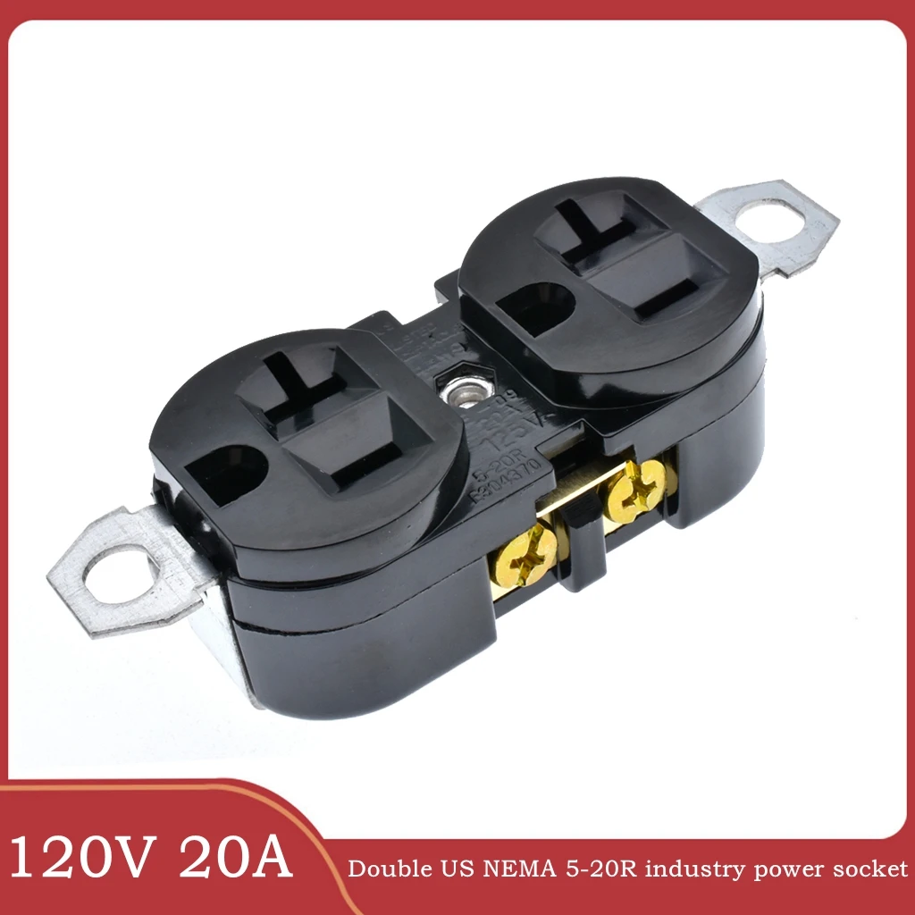 New American Double US NEMA 5-20R Generator Power outlet Anti-off 2way us industry power socket inline wire connector 120V 20A