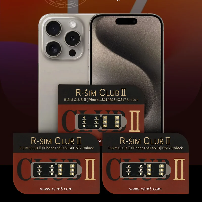 Latest R-SIM CLUB 2 RSIM Dual-chip CPU eSim TMSI iPCC ICCID For iPhone SE 13 14 15 PRO MAX Series Unlocking Card Sticker IOS 17