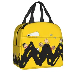 Custom Peanuts The Gang On The Zig Zag Lunch Bag Men Women Thermal Cooler Insulated Lunch Boxes for Student School