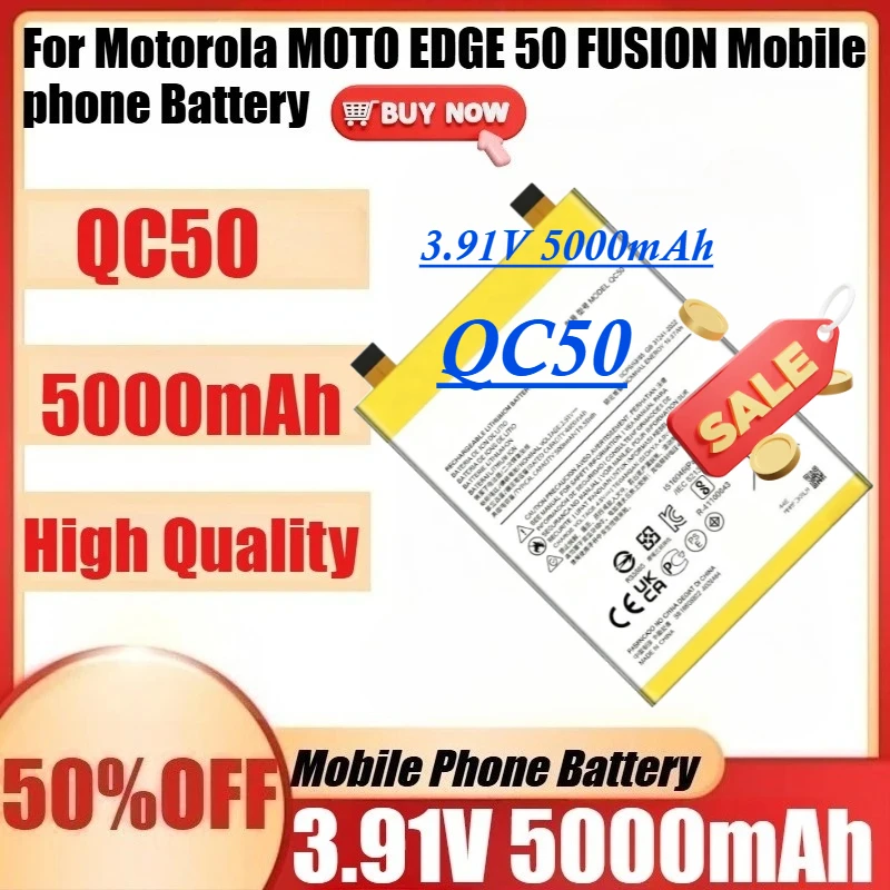 

For Motorola MOTO EDGE 50 FUSION Mobile phone Batteries+Tools New QC50 3.91V 5000mAh High Quanlity QC50 5000mAh Battery