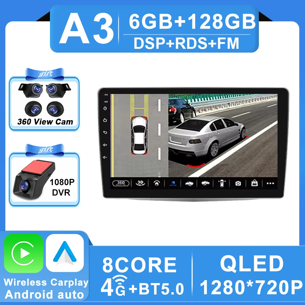 Android 16 Autoradio Stereo Voor Alfa Romeo MiTo 955 2008-2016 Auto Cireless Carplay GPS Navigatie Multimedia Video speler 2Din