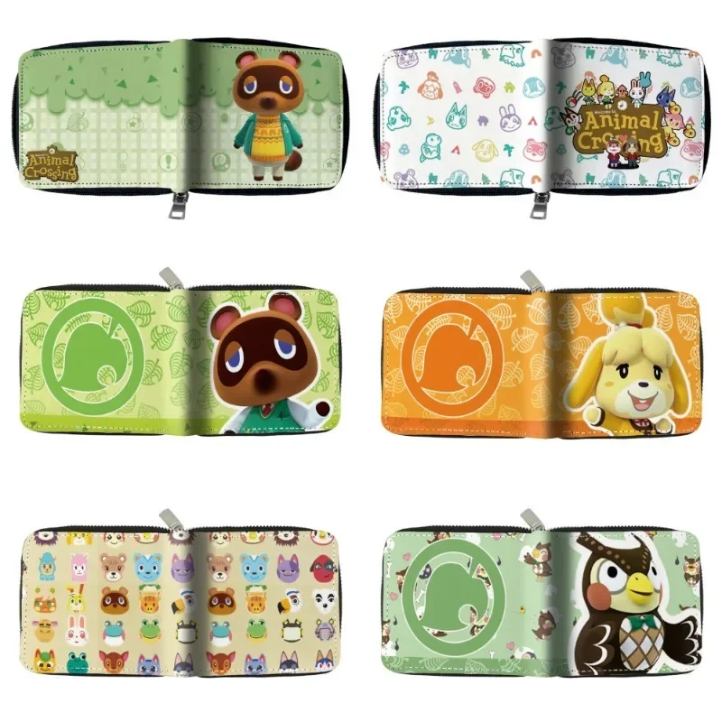 Portafogli con cerniera Anime Animal Crossing per le donne portamonete in pelle PU cartone animato per le donne portafoglio carino porta carte