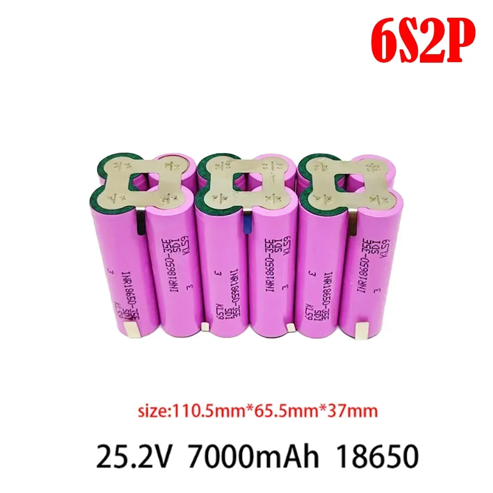 ドライバー用溶接バッテリー,35e,18650, 3500, 7000, 10500 mah,2s,3s,4s,5s,6s,1p,2p 7.4v、12.6v、14.8v、18v、25.2vパック