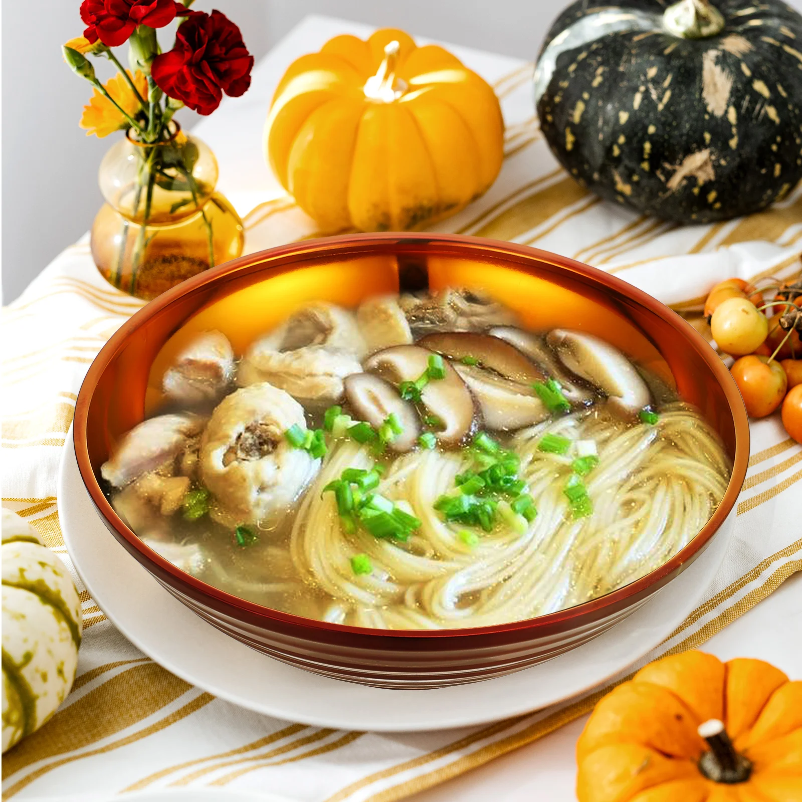 

Stainless Steel Bowls Soup Food Container Portable Kitchen Food Container Dining Japanese Ramen Bowl