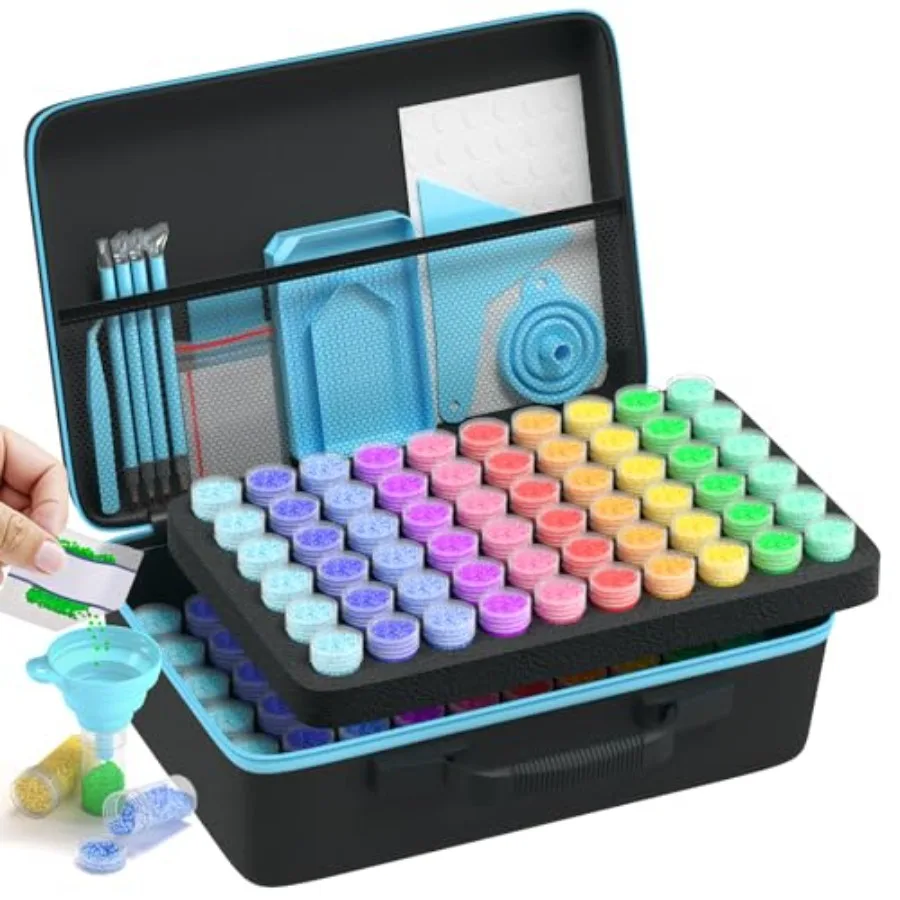 

120 Slots Diamond Painting Storage Containers Kits Thickened Waterproof Portable Bead Storage Boxes for Diamond Painting Access