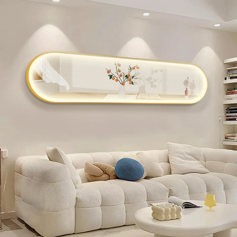 

Cream style bedroom wall-mounted lighting painting with warm-colored glowing rural oil painting art headboard for the living roo