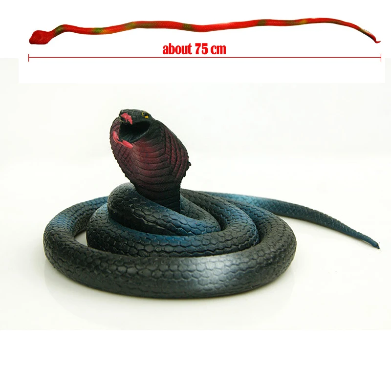 65-80cm Simulated Rubber Snake Cobra Viper Model Toy Halloween Gag Prank Toy Playing Jokes Prop