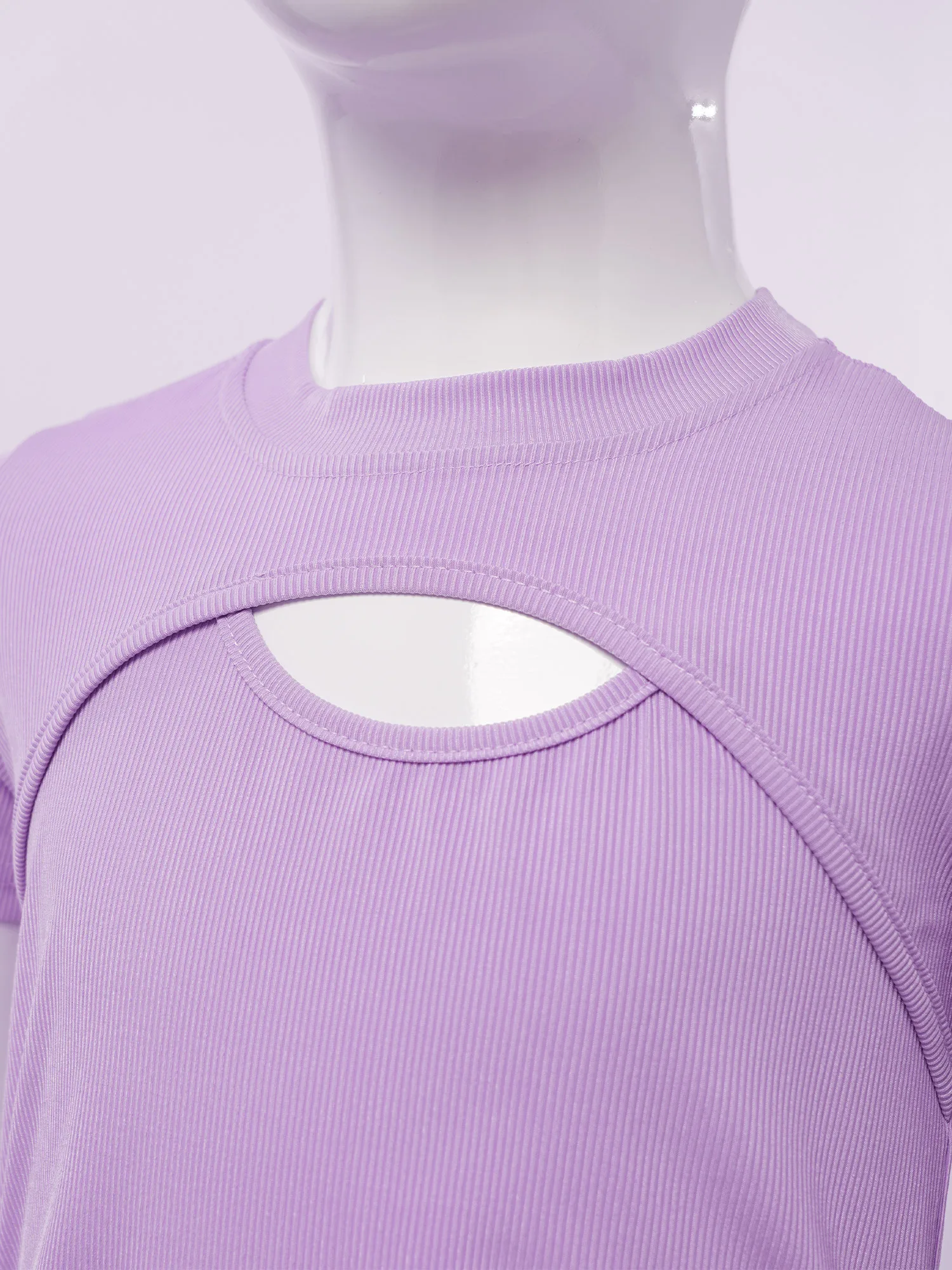 

Kids Girls T-shirt Summer Fashion Solid Colour Drawstring Cutout Tee Top Short Sleeve Ribbed Shirts Pullover Tops Casual Clothes