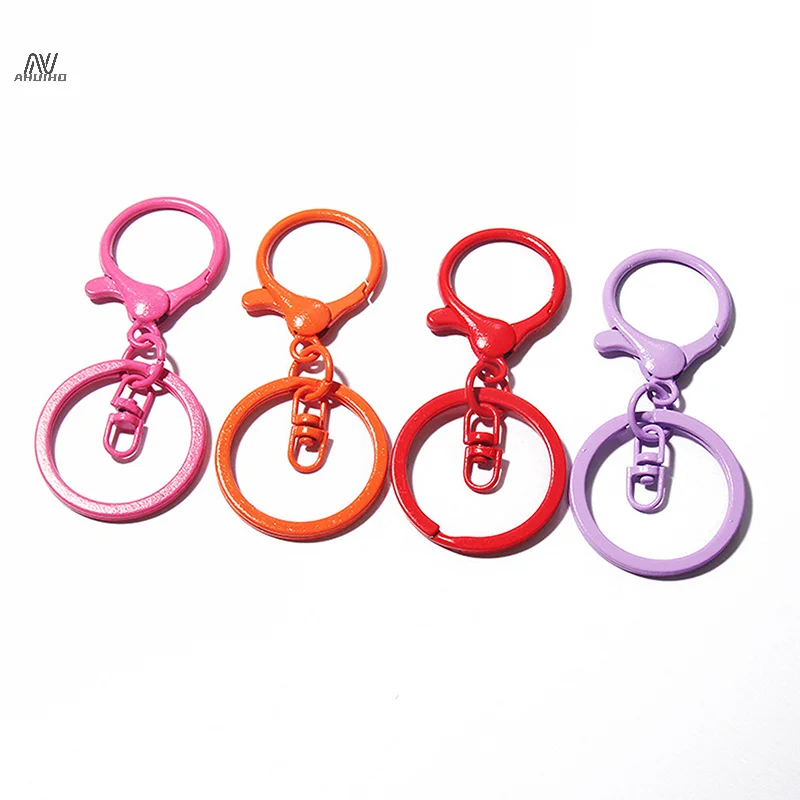 1PC Colorful Keyring Lobster Clasp Hook Connectors for DIY Keychain Connector Key Ring Jewelry Making Accessories