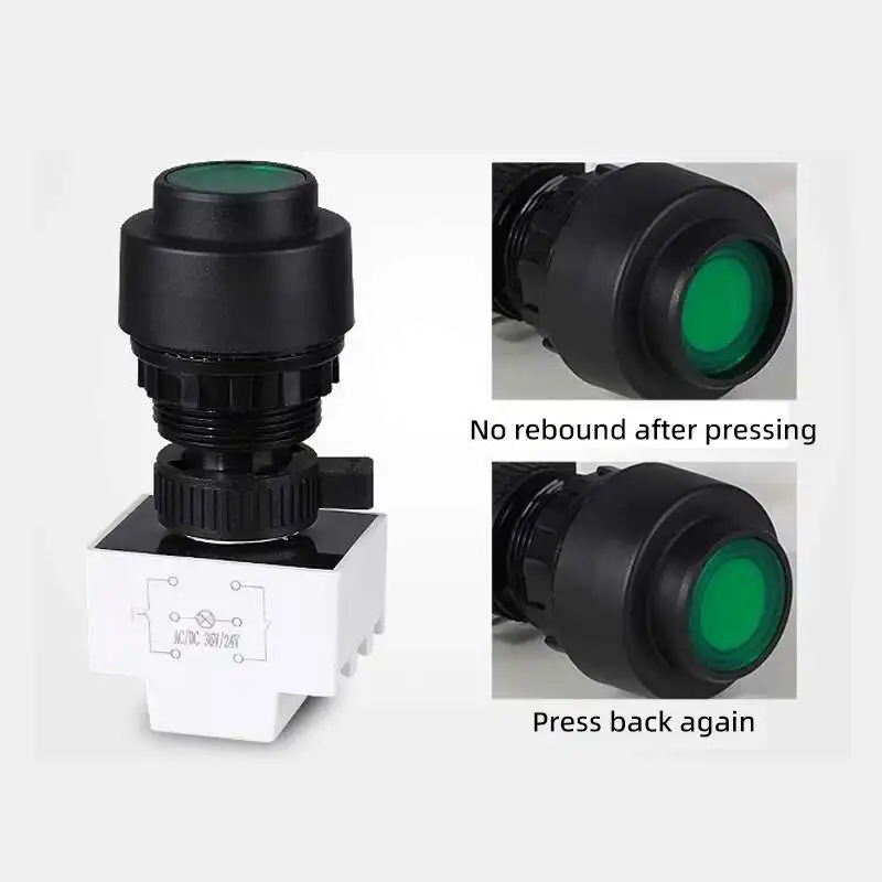 

Self-locking Explosion-proof Push Button Switch 8030 Anti-corrosion Tape Indicator Light Control Plastic Opening 30mm