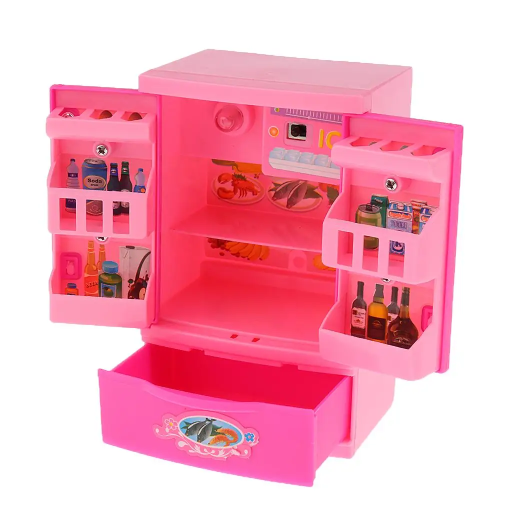 

Plastic Refrigerator Model Doll House Miniatute Furniture Kids Children Pretend