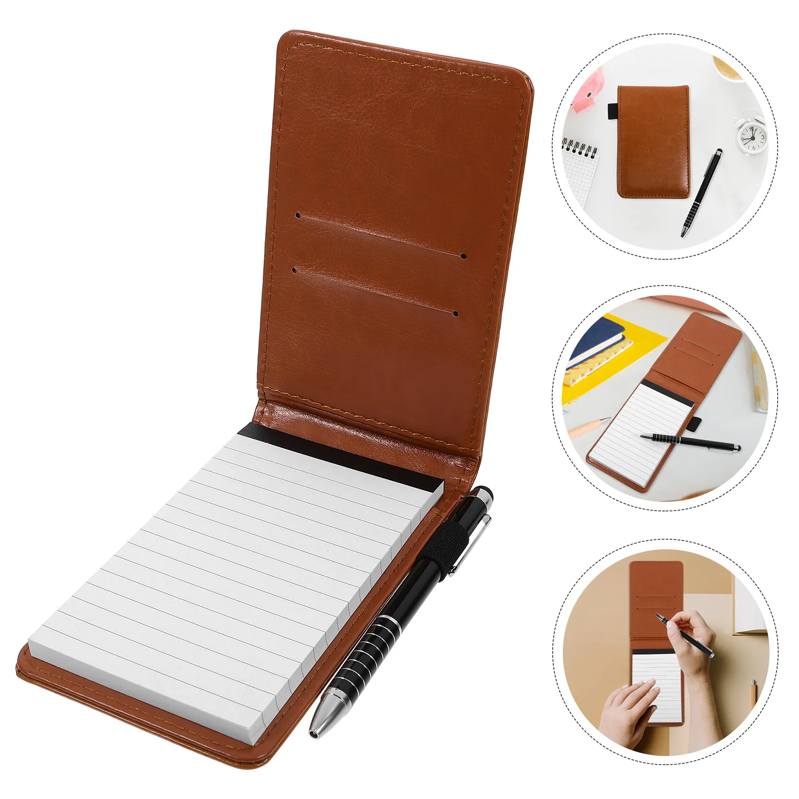 

1 комплект портативных блокнотов из полиуретана для путешествий, деловых записей, ежедневного планирования, карманный многофункциональный блокнот для работы