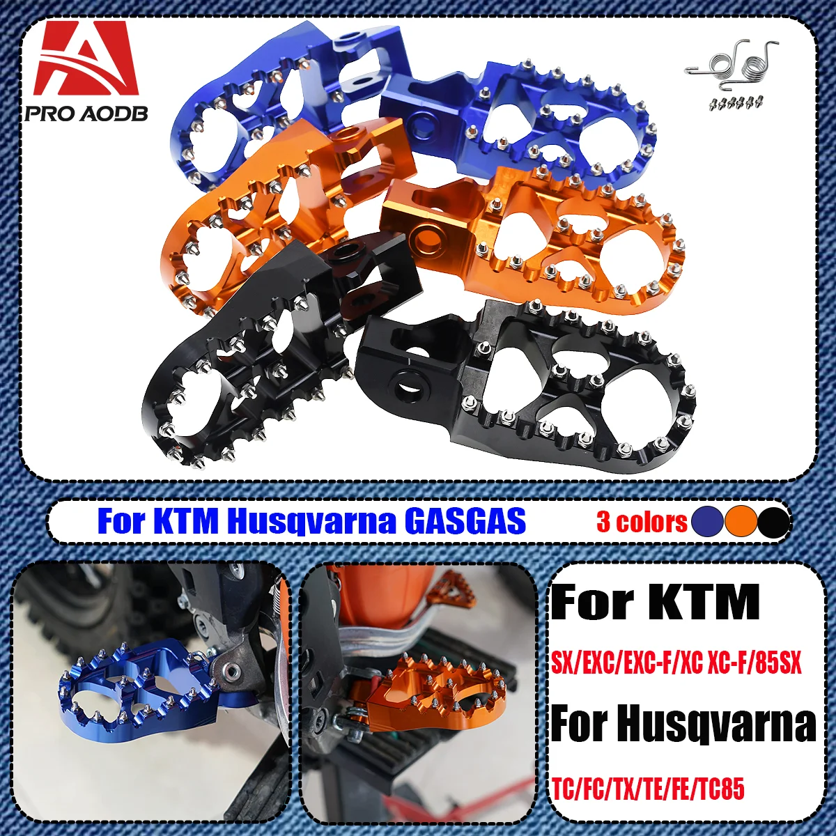 

CNC Foot Rest Pegs Footrest Footpeg For KTM XC XCF SX SXF EXC EXCF XCW XCFW 125-500 2017-2023 For Husqvarna TC FC TE FE TX FX FS