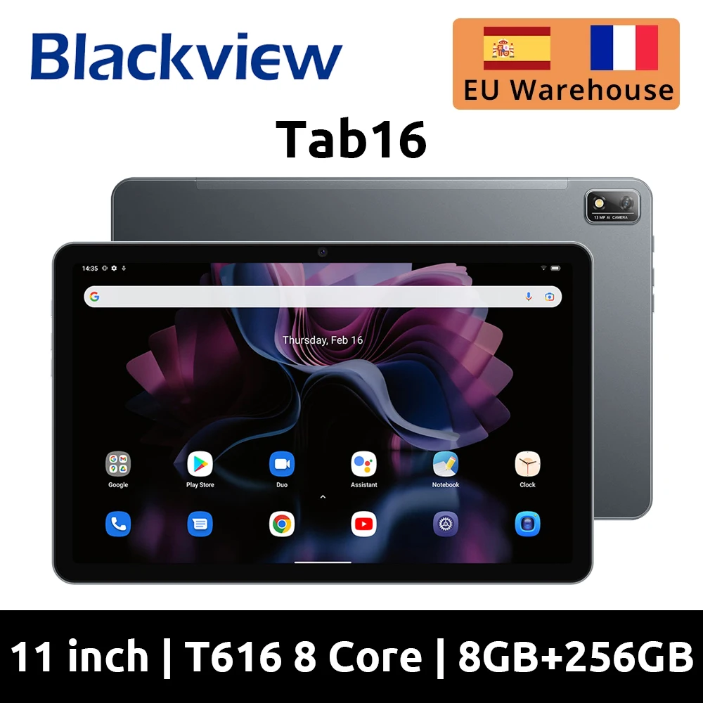 【World Premiere】Blackview Tab 16 Tablet Android 8GB+256GB 11''2k FHD+ Display 7680 mAh Battery Widevine L1 Unisoc T616 Tablet PC