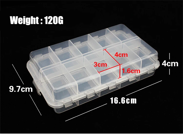 WEIHE Mini-Angelzubehörbox mit Fächern für Kleine Transparente Wasserdichte Plastikhaken, Köder und Angelzubehör – Detail 1