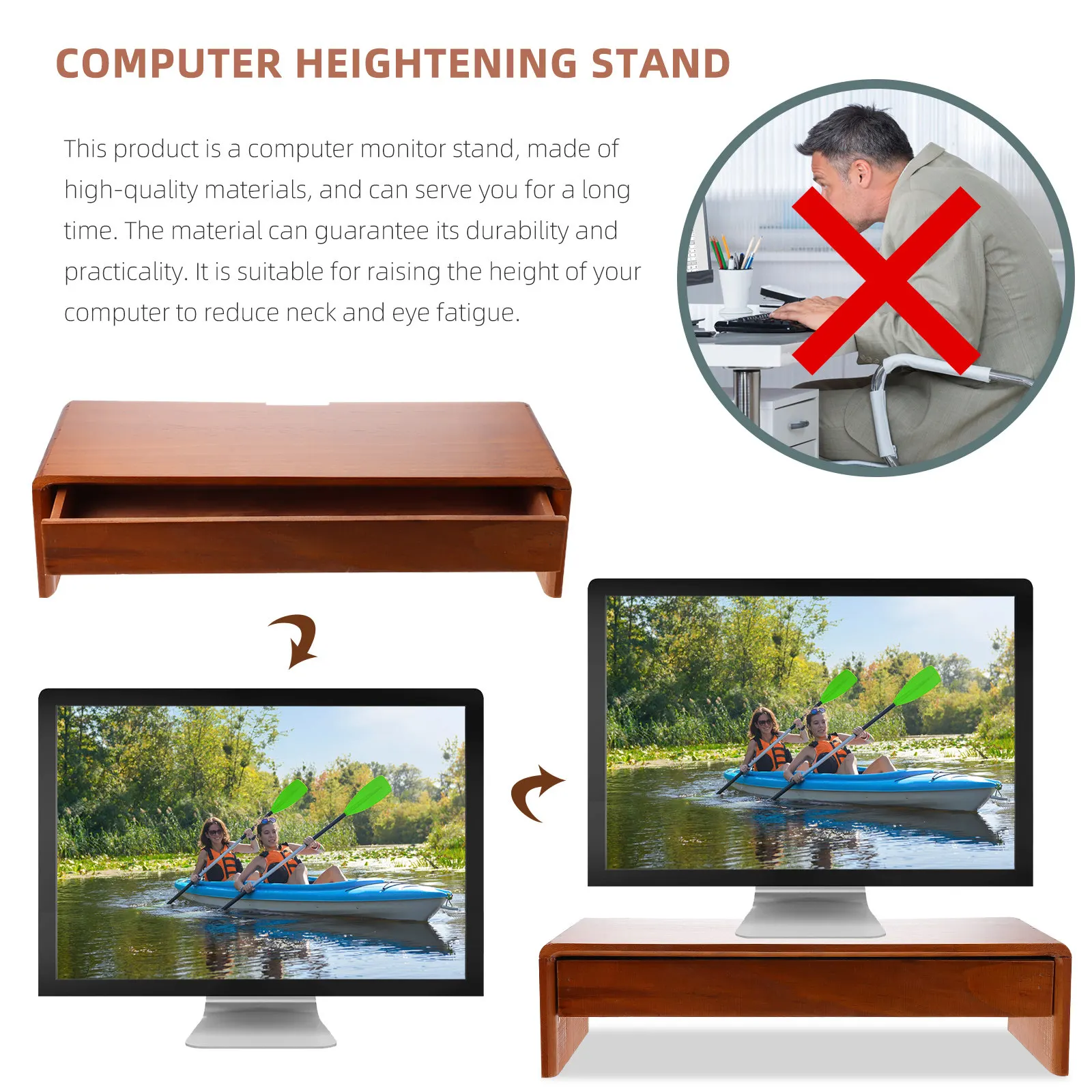 Supporto Rialzante per Compute - Monitor Riser Wood recensione e prezzo