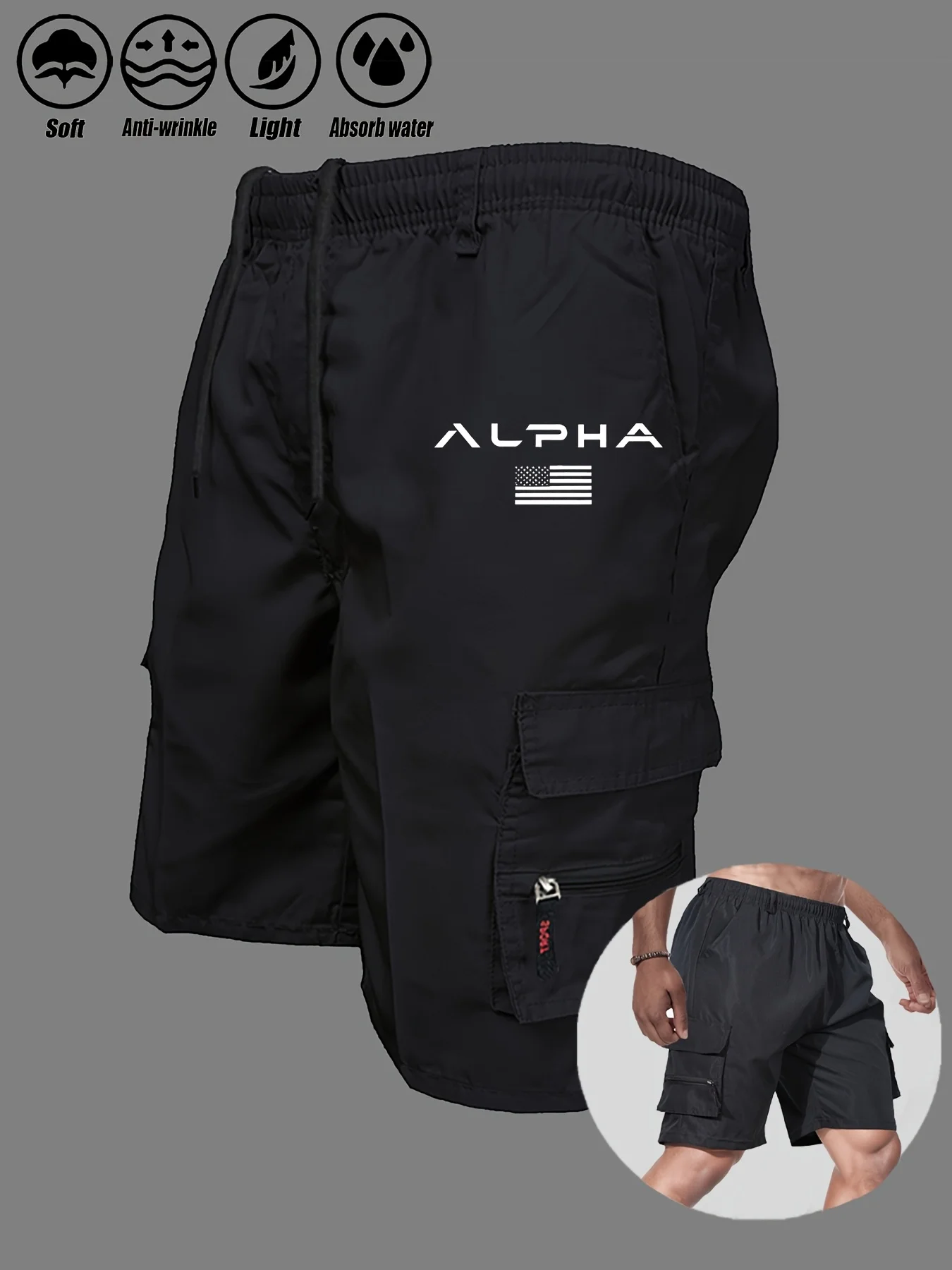 العلم الأمريكي المطبوعة البضائع السراويل يوم الاستقلال النسر السراويل الصيف البضائع العمل التخييم متعددة جيب سراويل قصيرة الشارع الشهير